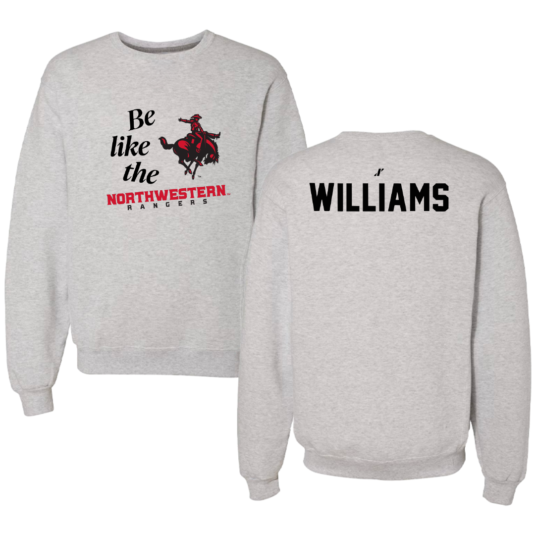 Northwestern Oklahoma State University TF and XC Light Gray Be Like Us Crewneck - Caleb Williams