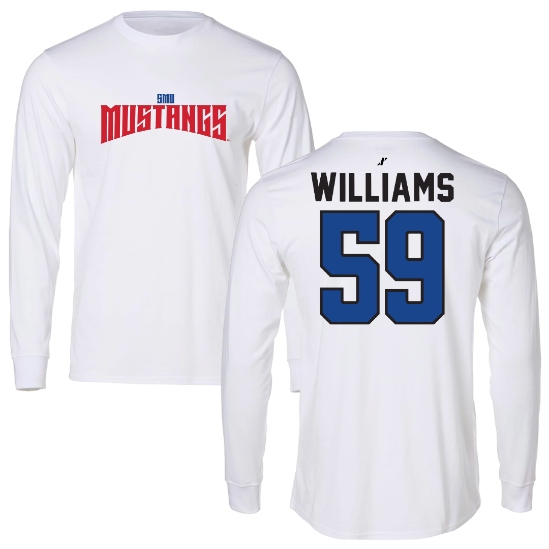 Southern Methodist University Football White Classic Long Sleeve - #59 PJ Williams