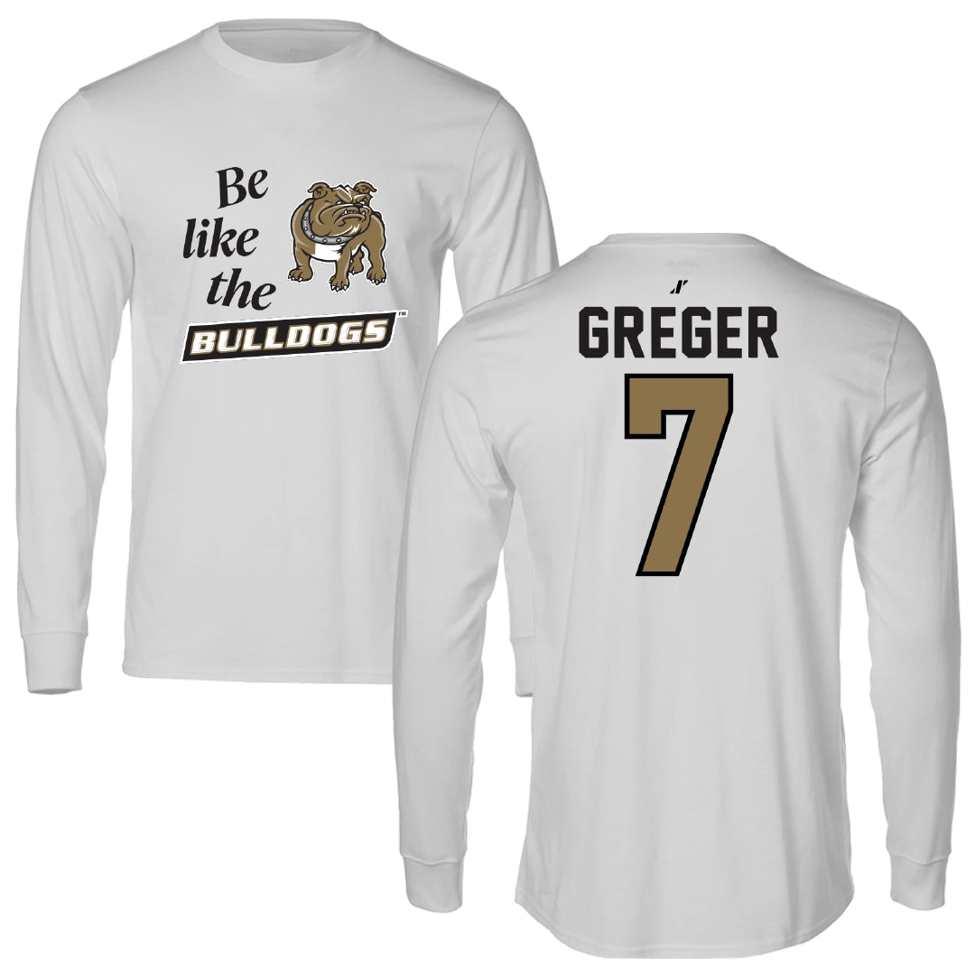 Bryant University Baseball Light Gray Be Like Us Performance Long Sleeve - #7 Gavin Greger