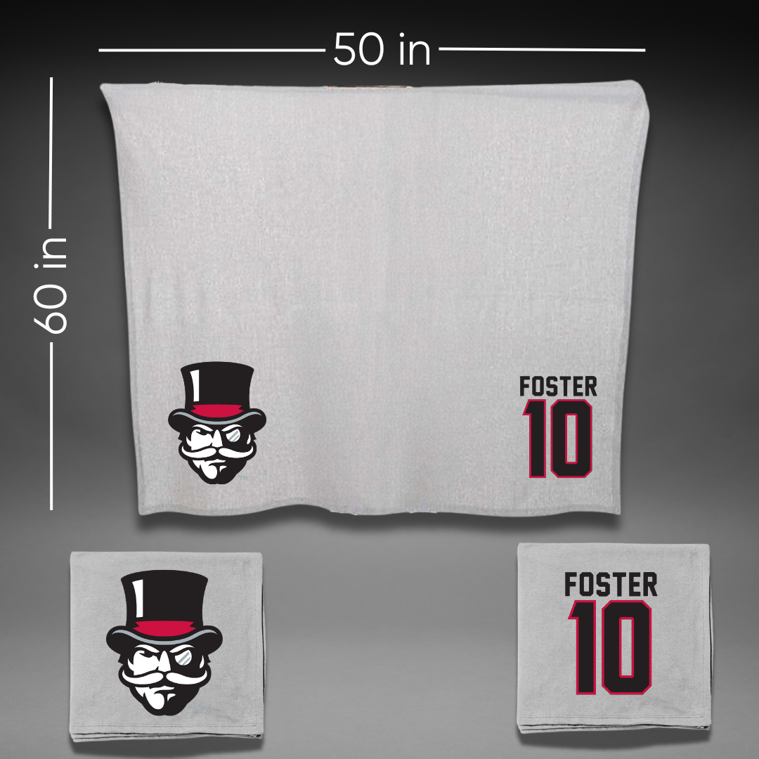 Austin Peay State University Basketball Gray Blanket - #10 La’Nya Foster