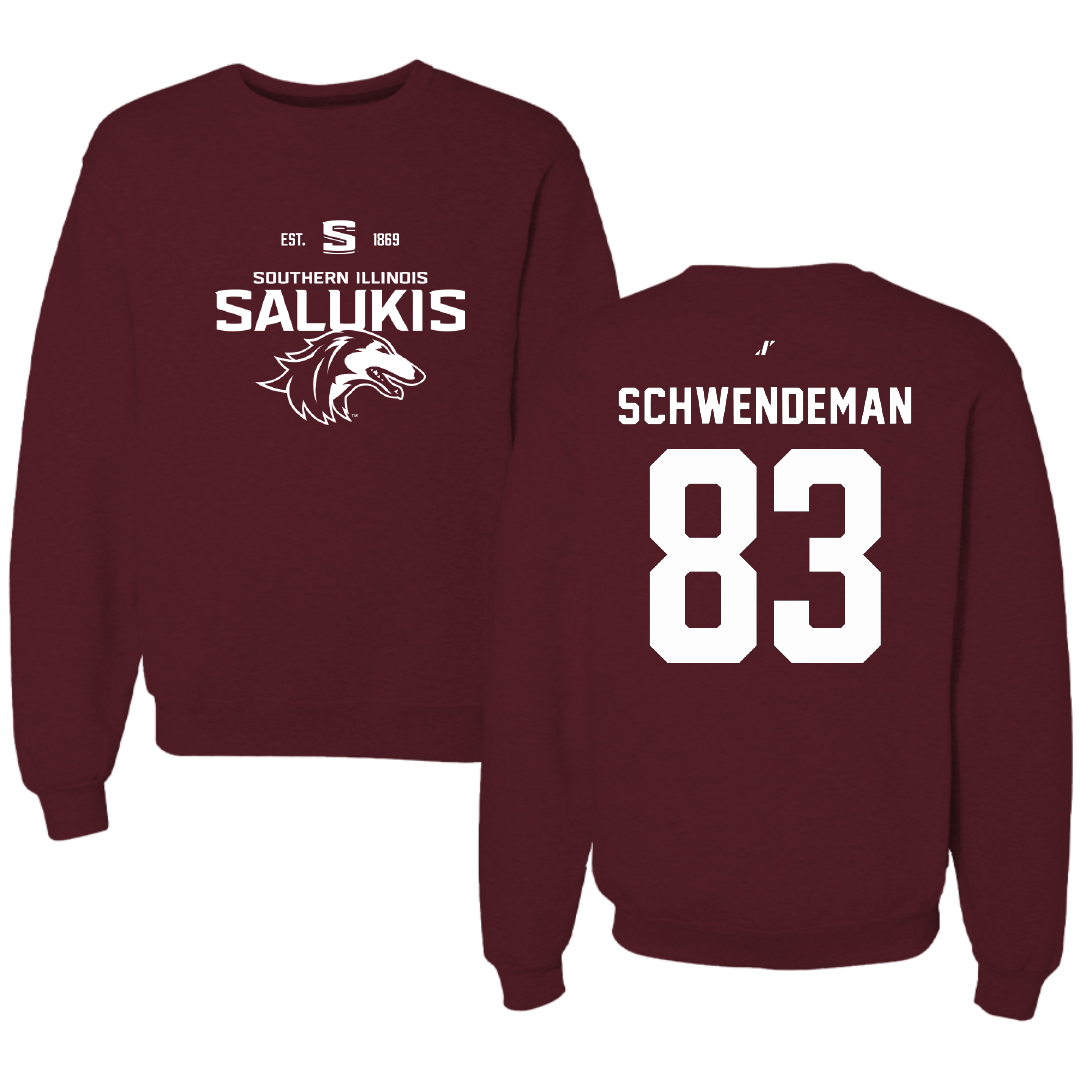 Southern Illinois University at Carbondale Football Maroon General Crewneck - #83 Ryan Schwendeman