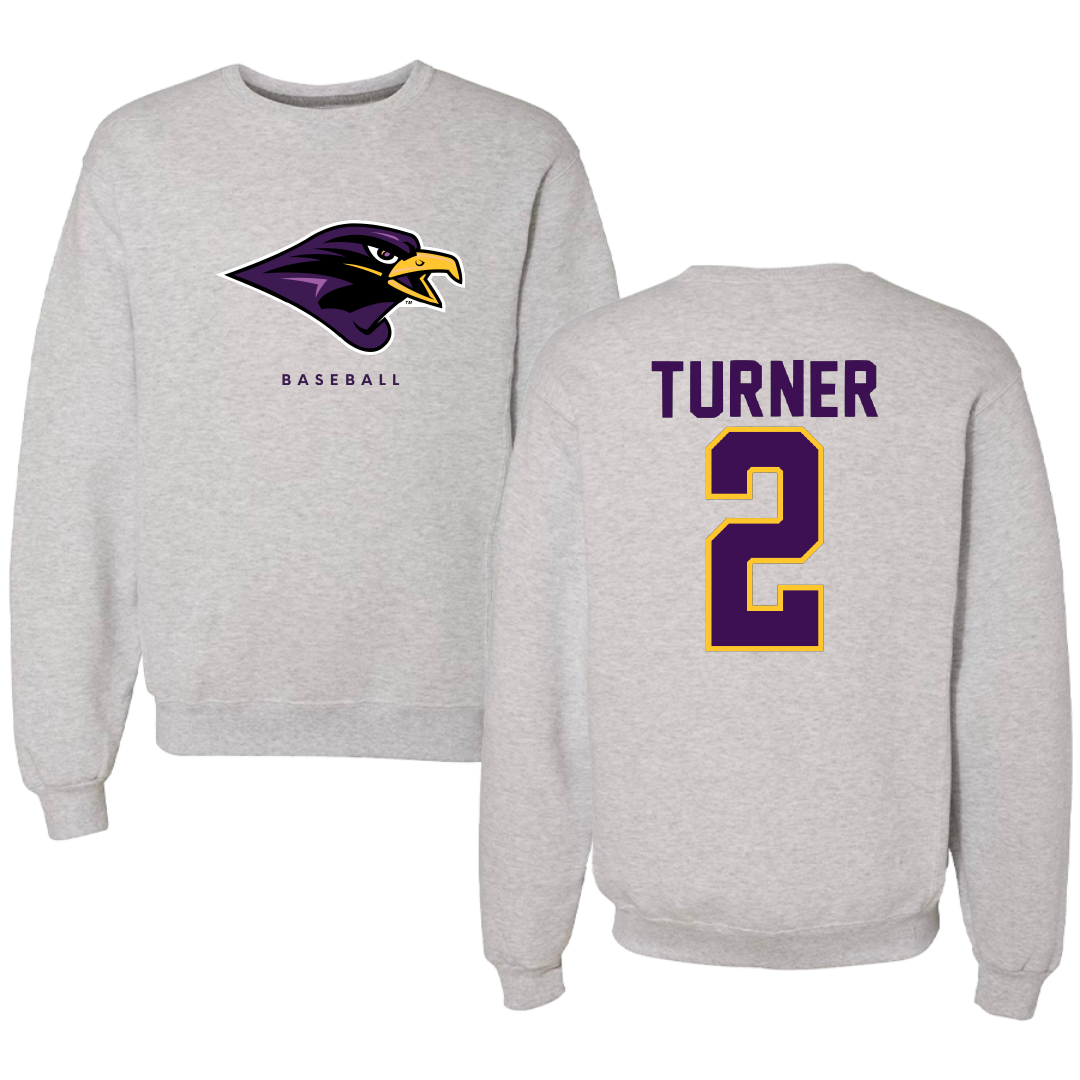 University of Montevallo Baseball Gray Crewneck - #2 McGwire Turner
