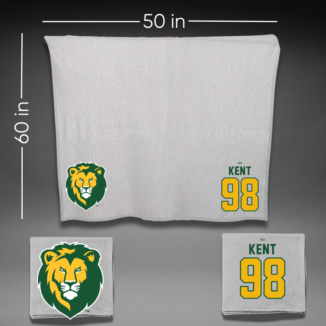 Southeastern Louisiana University Football Gray Blanket - #98 Austin Kent