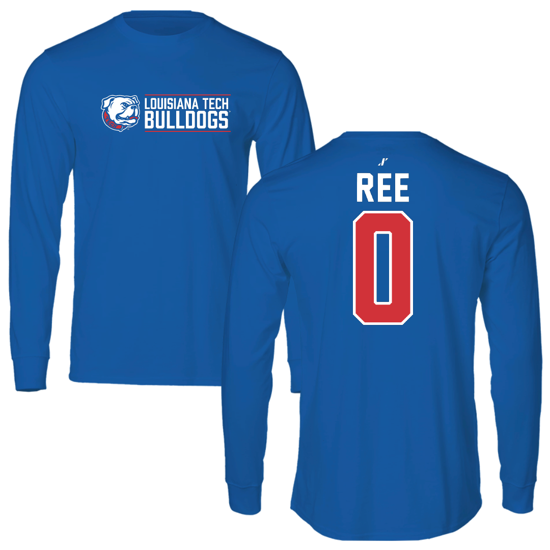 Louisiana Tech University Basketball Blue General Performance Long Sleeve - #0 Devin Ree