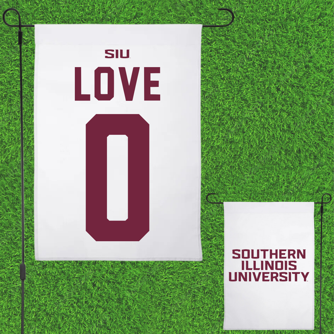 Southern Illinois University at Carbondale Basketball White Garden Flag - #0 Quierra Love