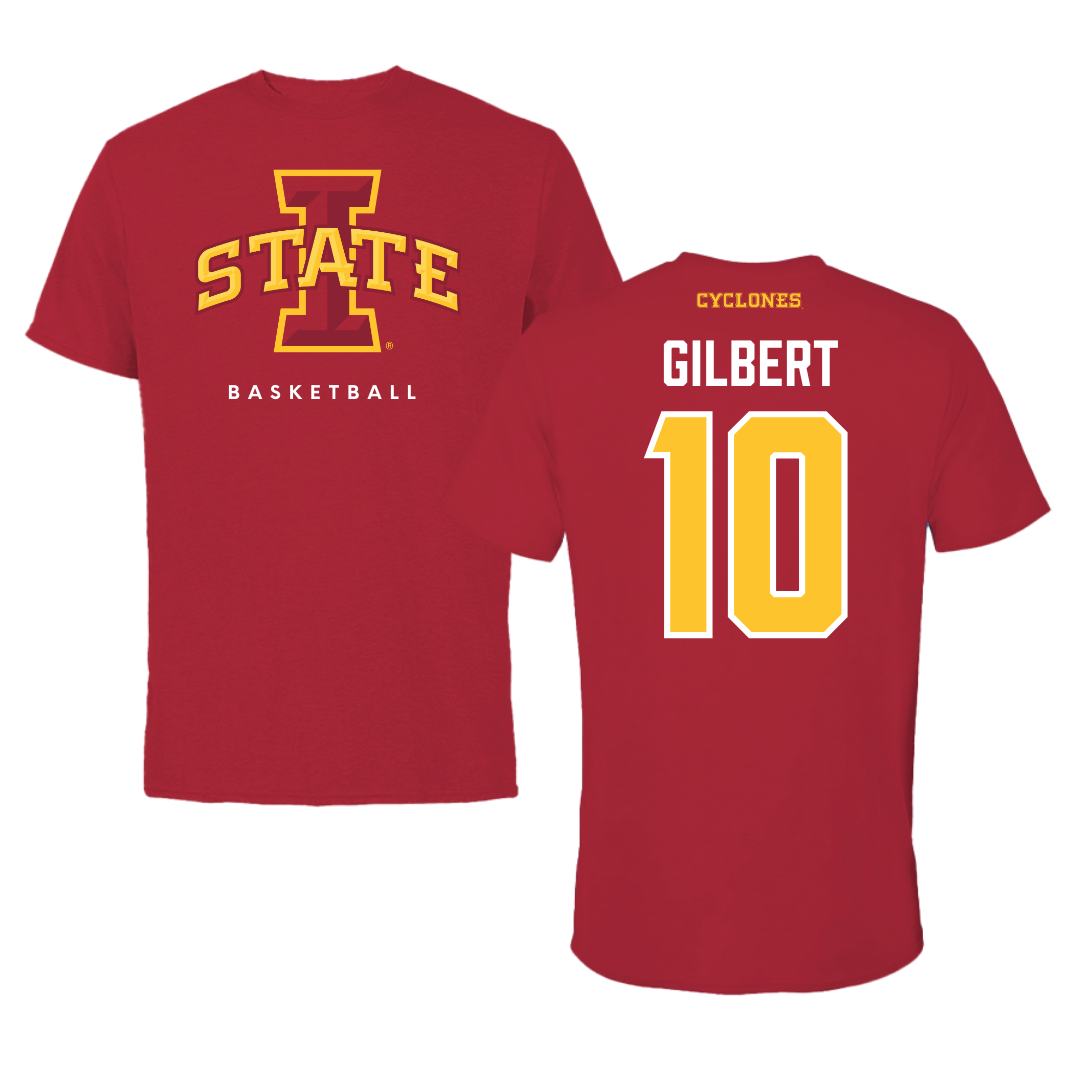 Iowa State University Basketball Cardinal Tee - #10 Keshon Gilbert