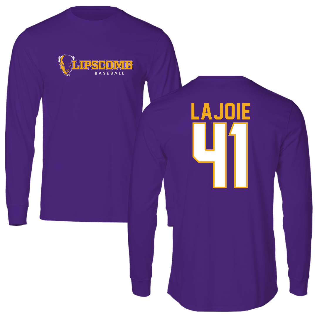 Lipscomb University Baseball Purple Block Long Sleeve - #41 Josh Lajoie