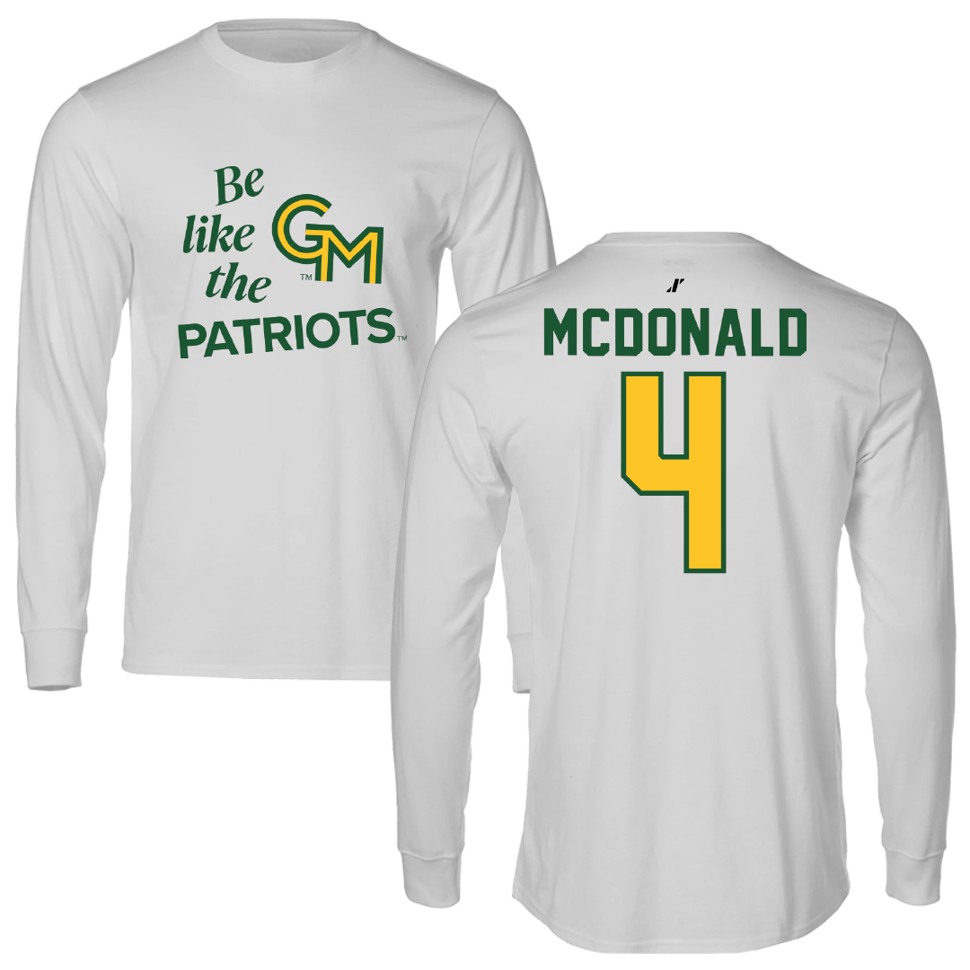George Mason University Volleyball Light Gray Be Like Us Long Sleeve - #4 Troy McDonald