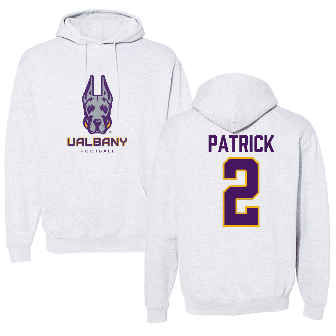 University at Albany Football Gray Hoodie - #2 Denzel Patrick