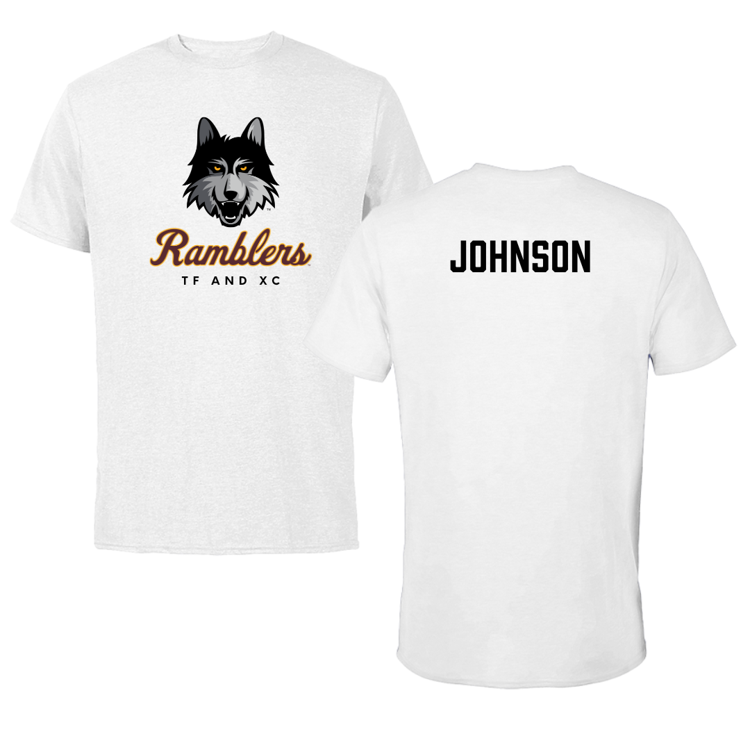 Loyola University-Chicago TF and XC White Ramblers Tee - Jayla Johnson