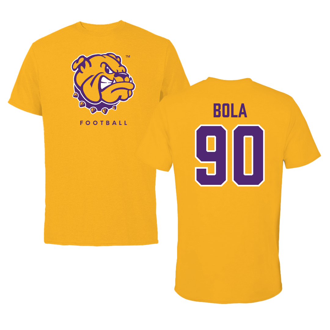 Western Illinois University Football Gold Performance Tee - #90 Mayo Bola