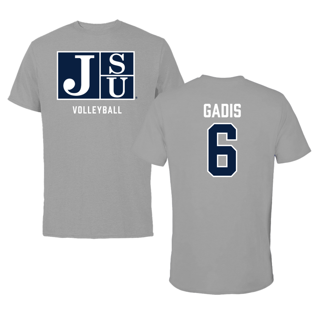 Jackson State University Volleyball Gray Tee - #6 Naija Gadis