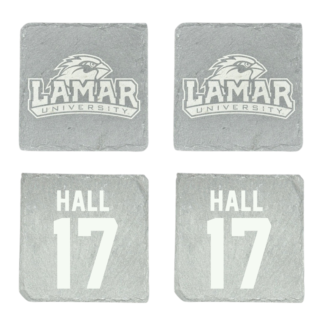 Lamar University Football Stone Coaster (4 Pack)  - #17 Vontravious Hall