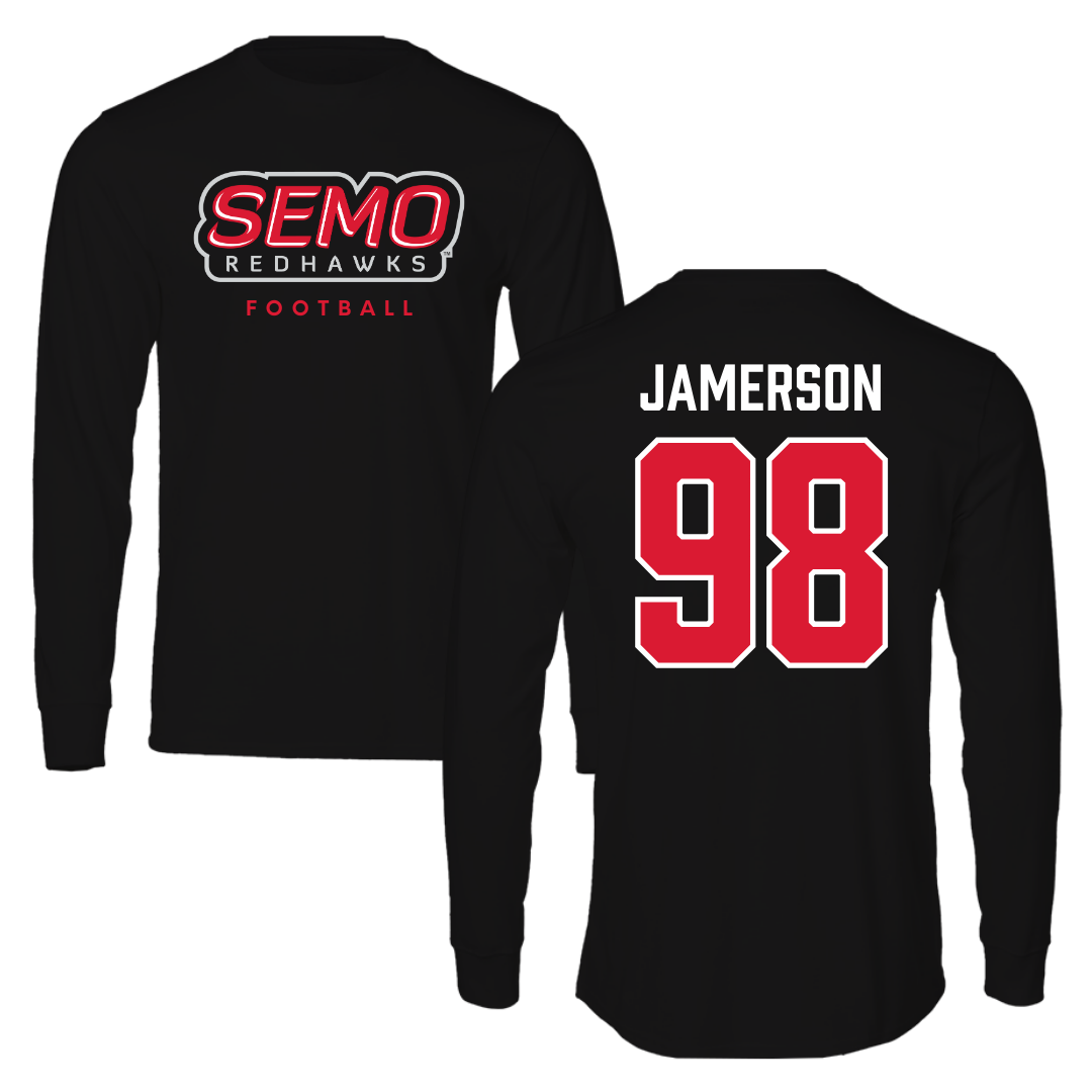 Southeast Missouri State University Football Black Performance Long Sleeve - #98 Michael Jamerson