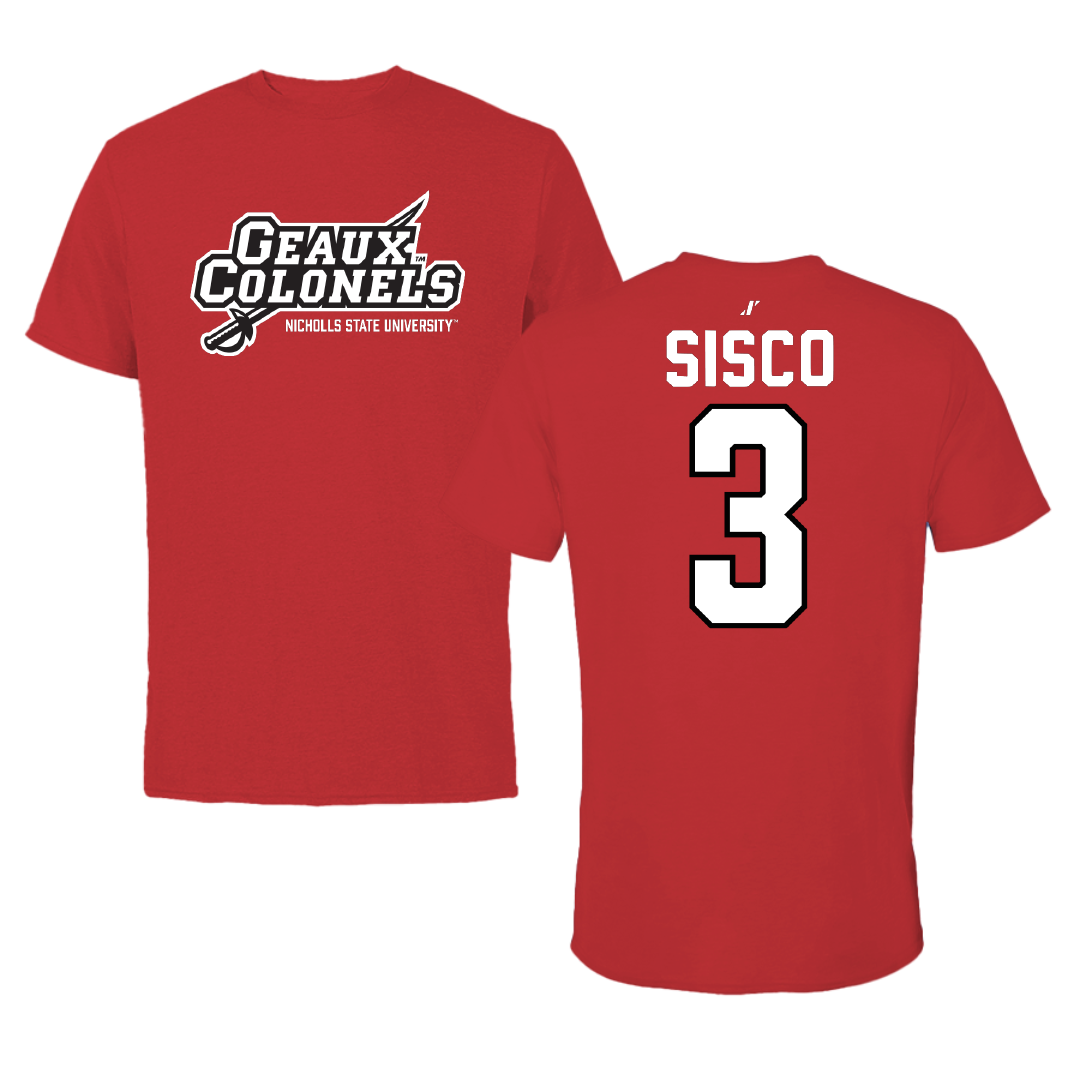 Nicholls State University Softball Red General Tee - #3 Claire Sisco