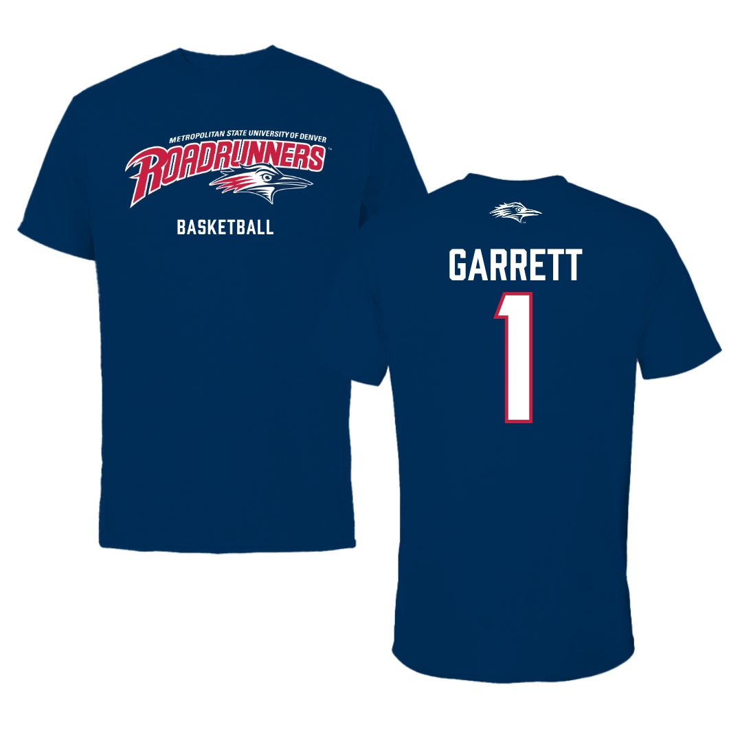 Metropolitan State University of Denver Basketball Navy Performance Tee - #1 KJ Garrett