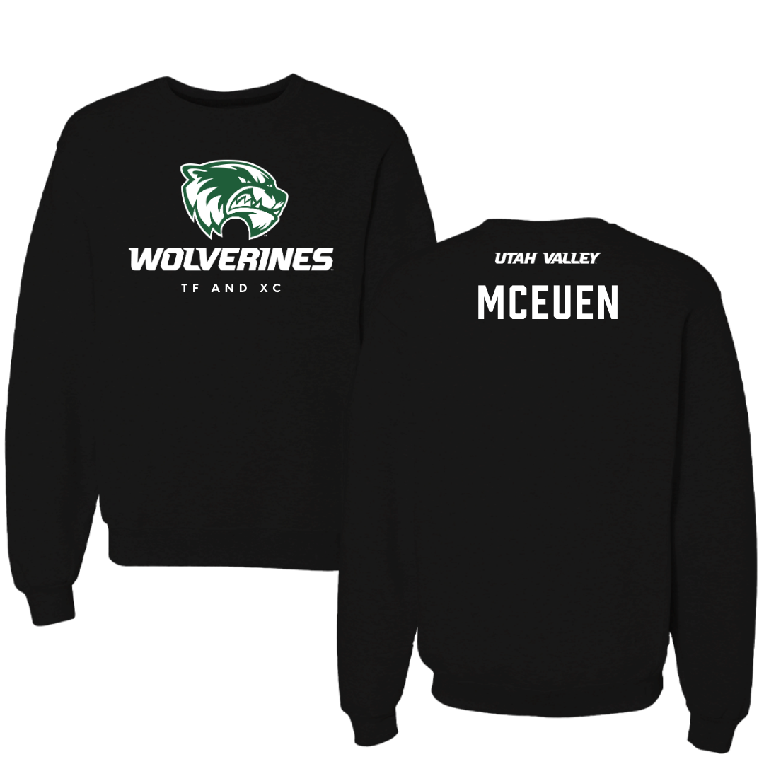 Utah Valley University TF and XC Black Mascot Crewneck - Kali McEuen