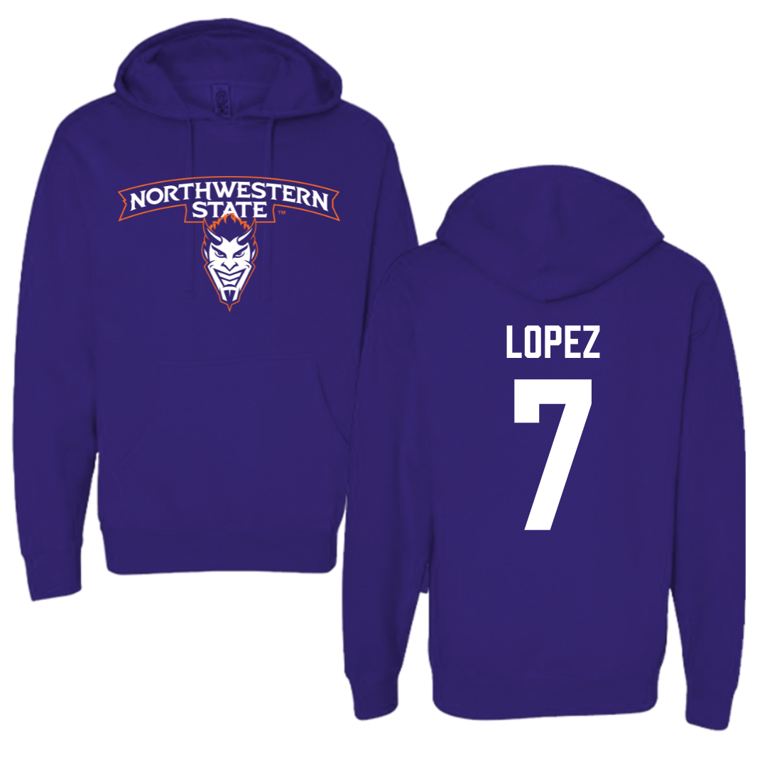 Northwestern State University Soccer Purple Hoodie - #7 Sabrina Lopez