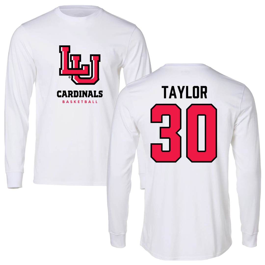 Lamar University Basketball White Performance Long Sleeve - #30 R'Mani Taylor