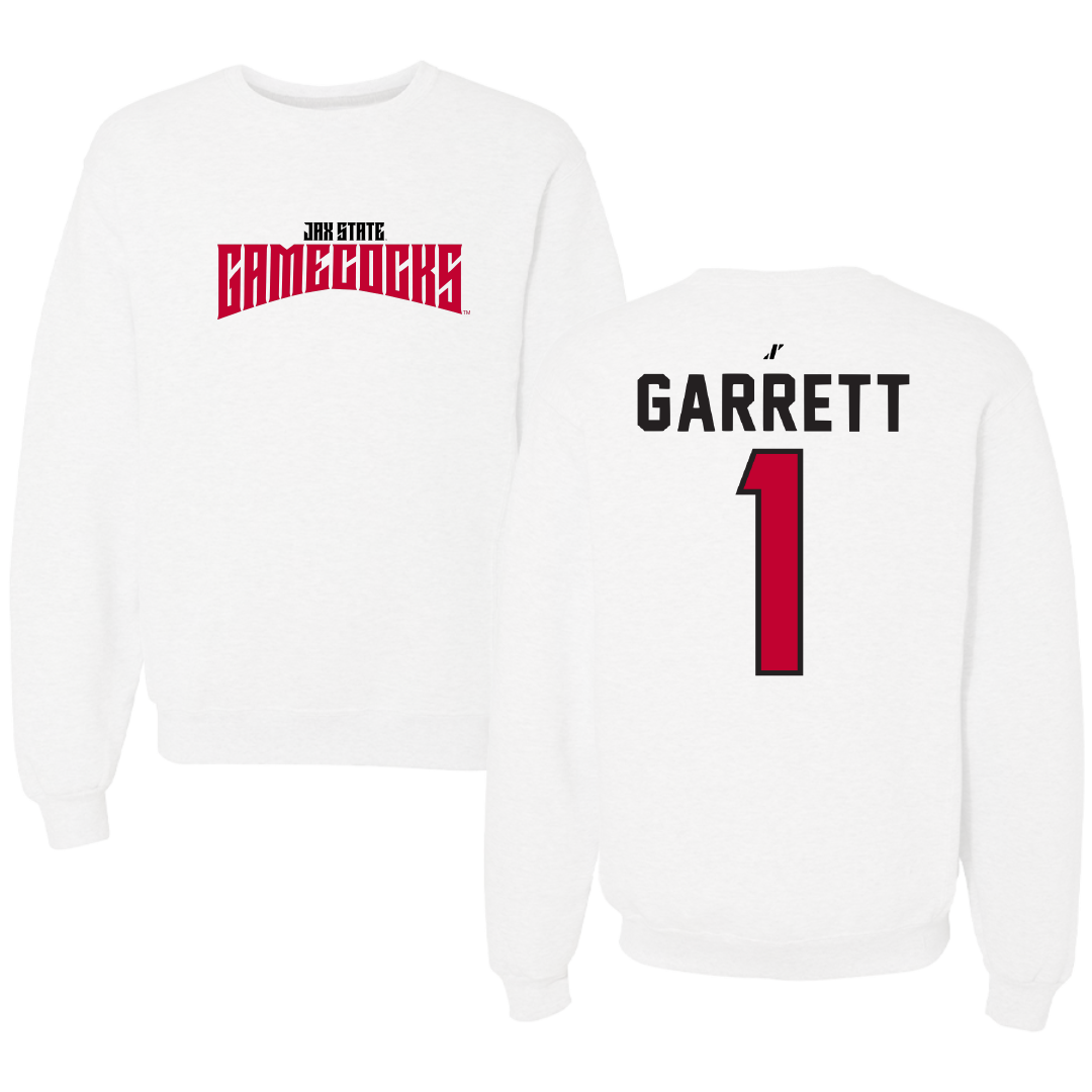 Jacksonville State University Volleyball White Classics Crewneck - #1 Ellie Garrett