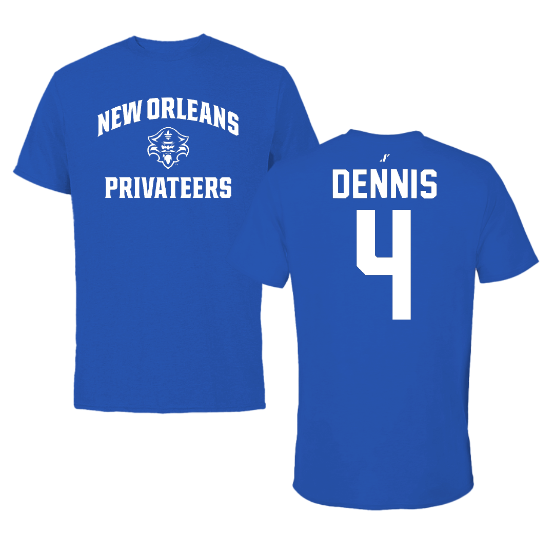 University of New Orleans Baseball Blue General Tee - #4 Cortez Dennis