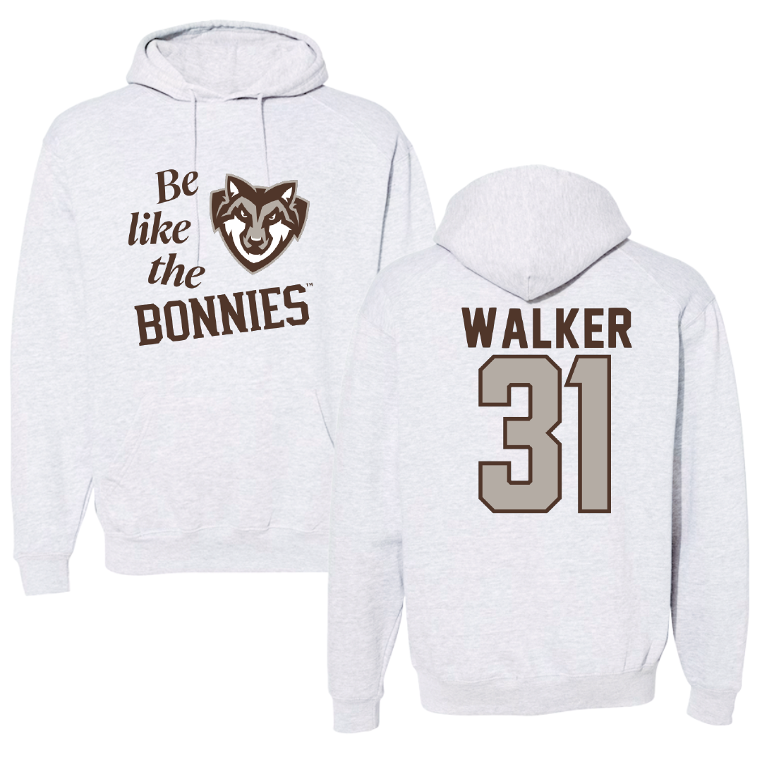 St. Bonaventure University Baseball Light Gray Be Like Us Hoodie - #31 Kade Walker