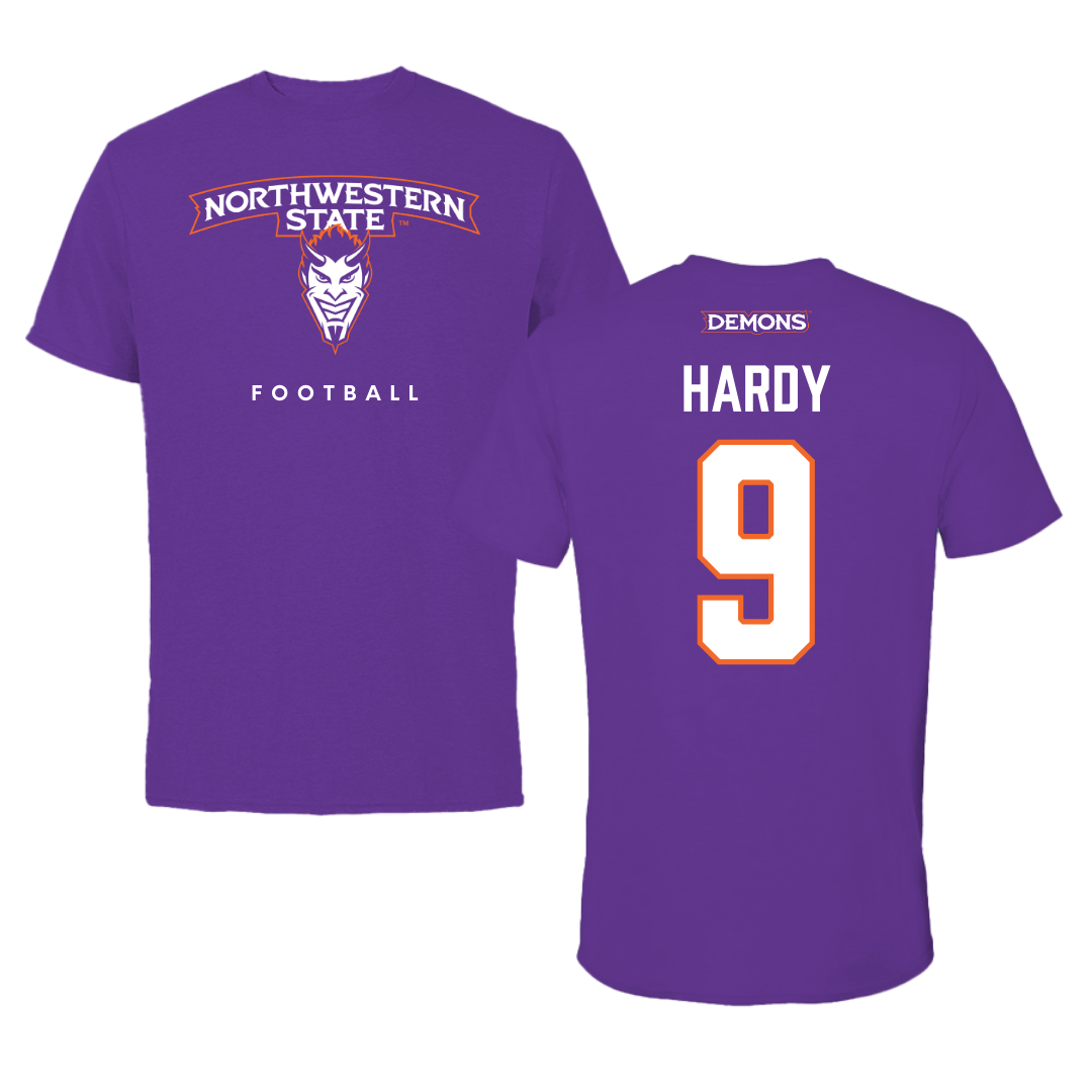 Northwestern State University Football Purple Mascot Tee - #9 Cam Hardy