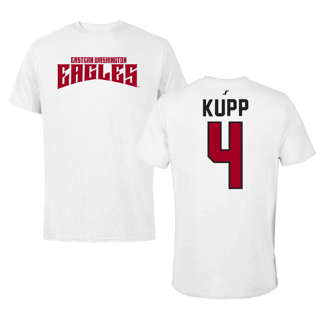 Eastern Washington University Soccer White Classic Tee - #4 Katrina Kupp