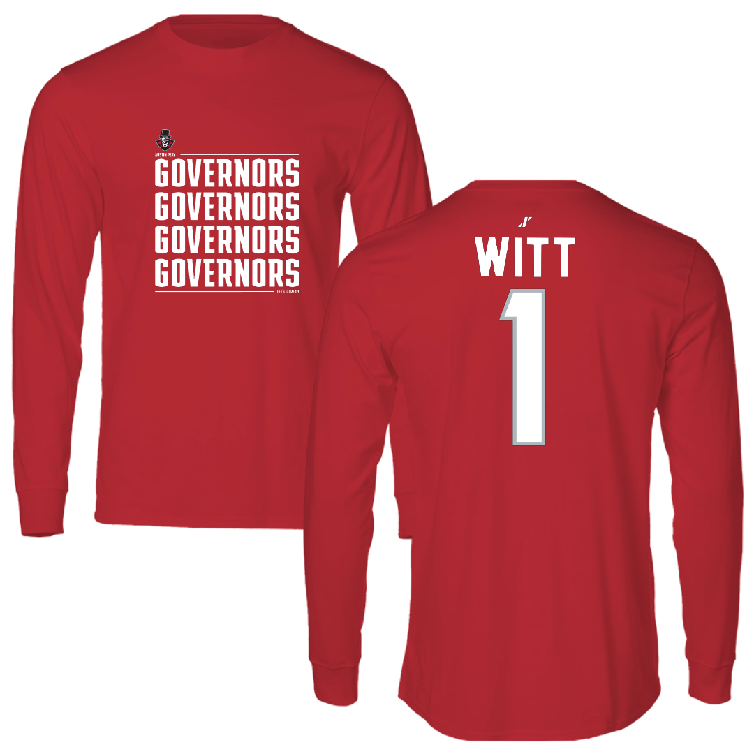 Austin Peay State University Basketball Red General Long Sleeve - #1 Sai Witt