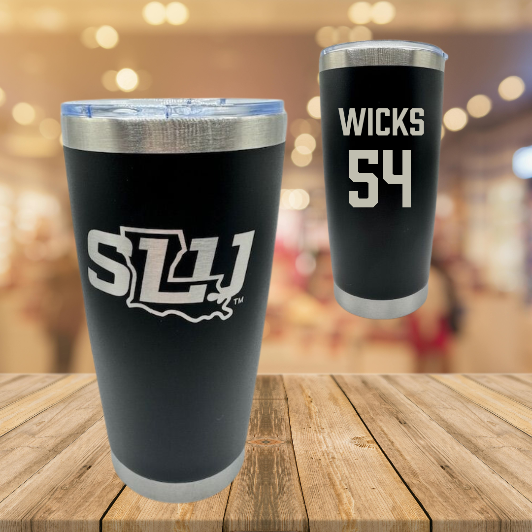 Southeastern Louisiana University Football Black Stainless Steel Tumbler - #54 Brockhim Wicks