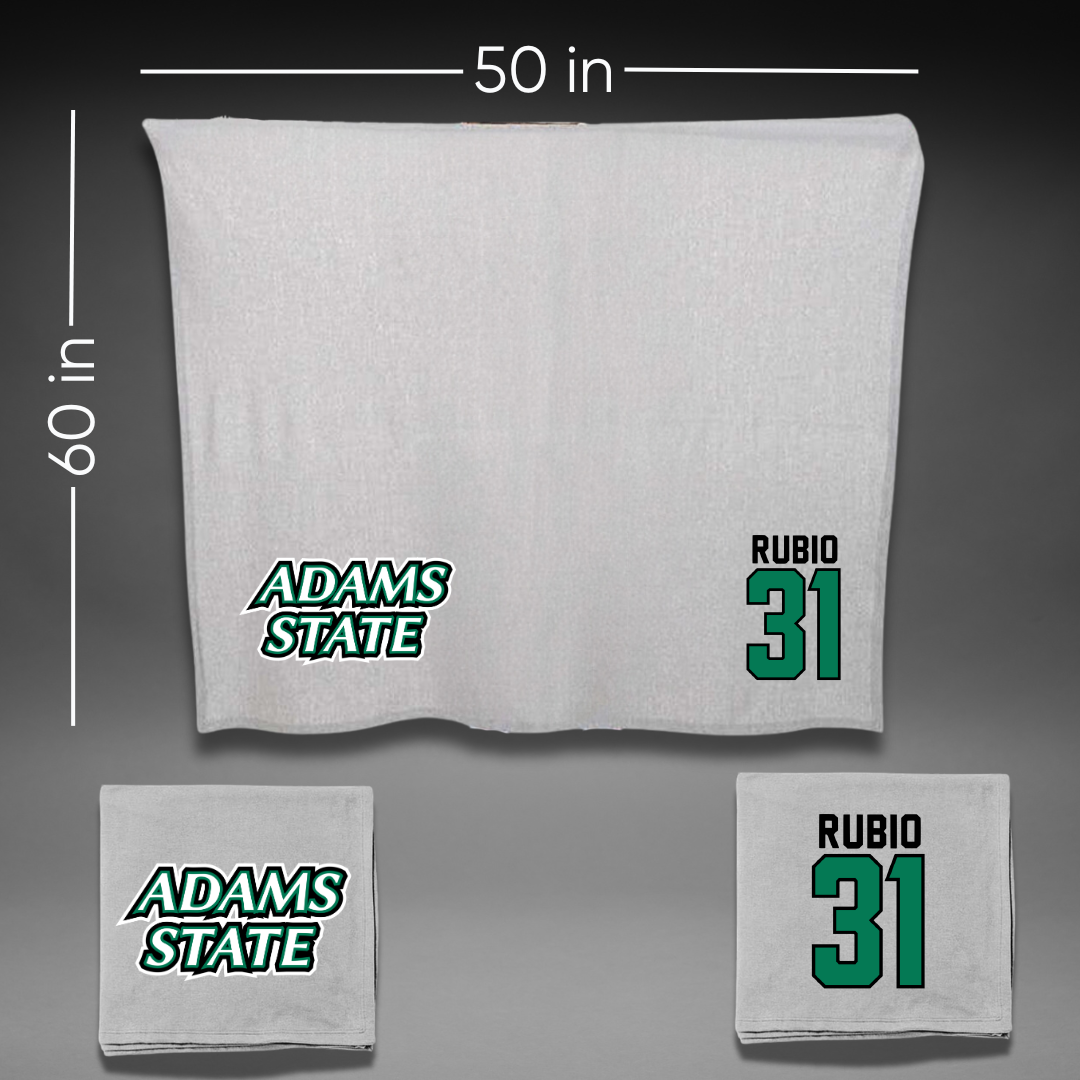 Adams State University Football Gray Blanket - #31 Miguel Rubio