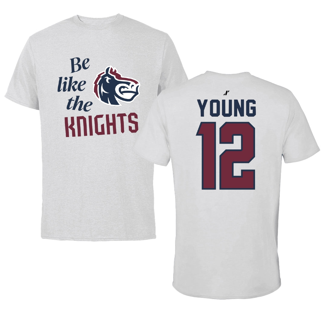 Fairleigh Dickinson University-Metropolitan Campus Volleyball Light Gray Be Like Us Performance Tee - #12 Ethan Young