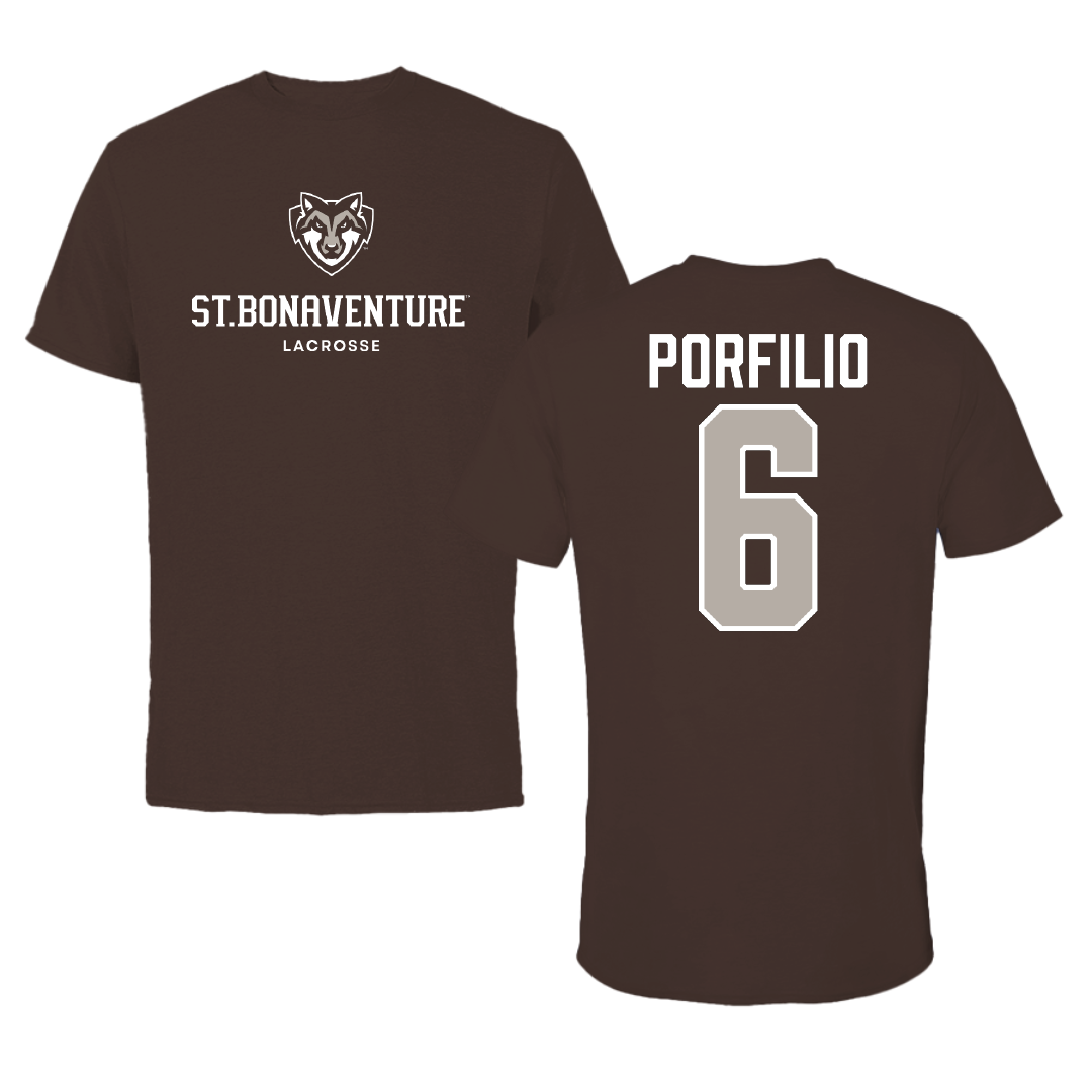 St. Bonaventure University Lacrosse Brown Bonnies Tee - #6 Nick Porfilio