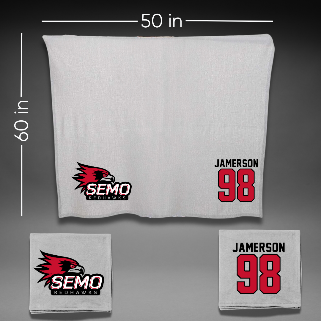 Southeast Missouri State University Football Gray Blanket - #98 Michael Jamerson