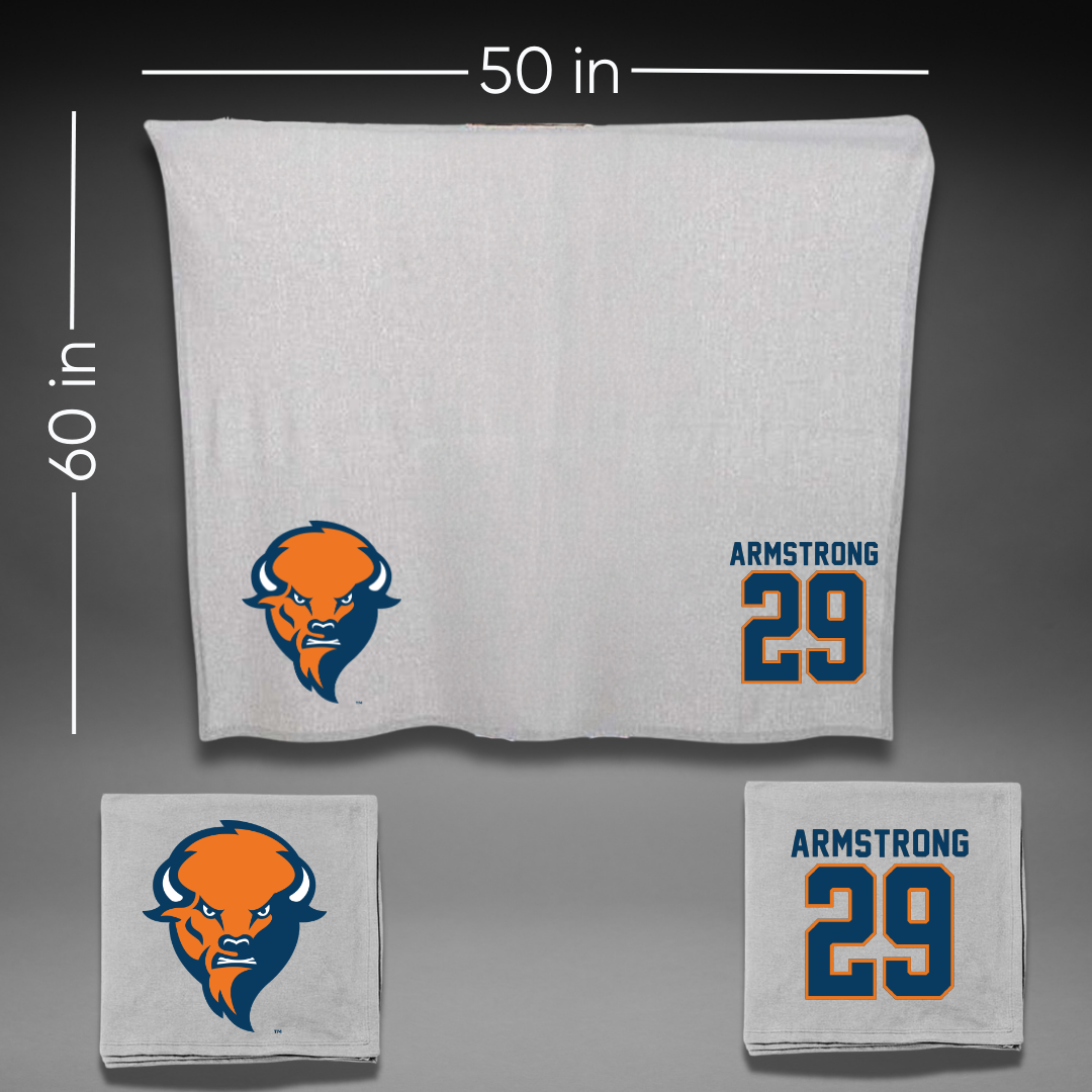 Bucknell University Lacrosse Gray Blanket - #29 Thomas Armstrong