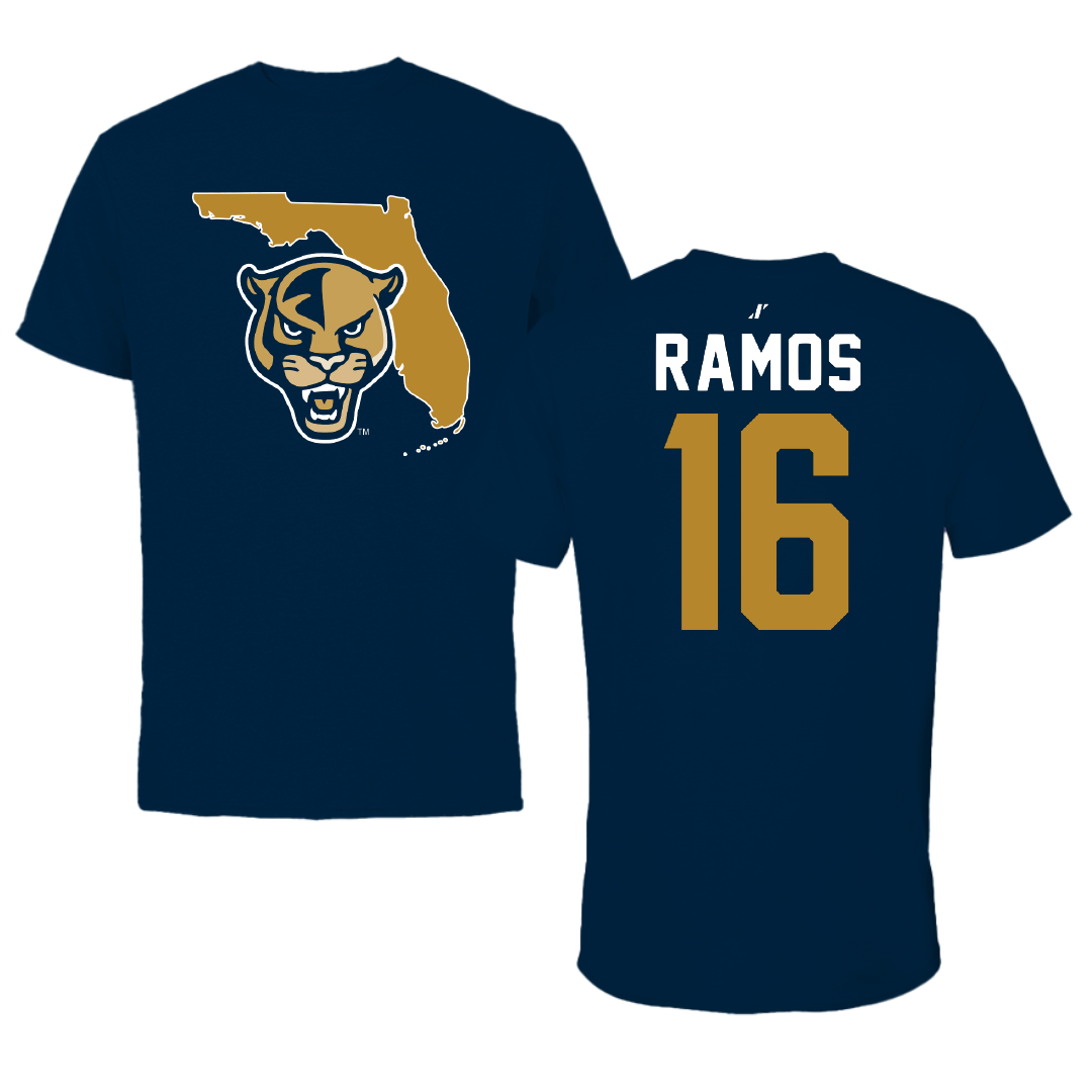Florida International University Soccer Navy State Tee - #16 Sophia Ramos