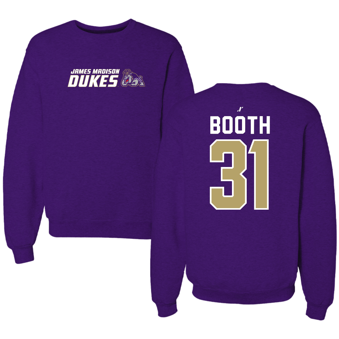 James Madison University Football Purple General Crewneck - #31 Antoine Booth