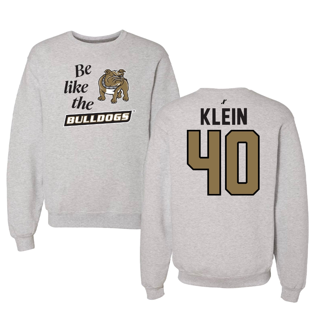 Bryant University Lacrosse Light Gray Be Like Us Crewneck - #40 Sam Klein