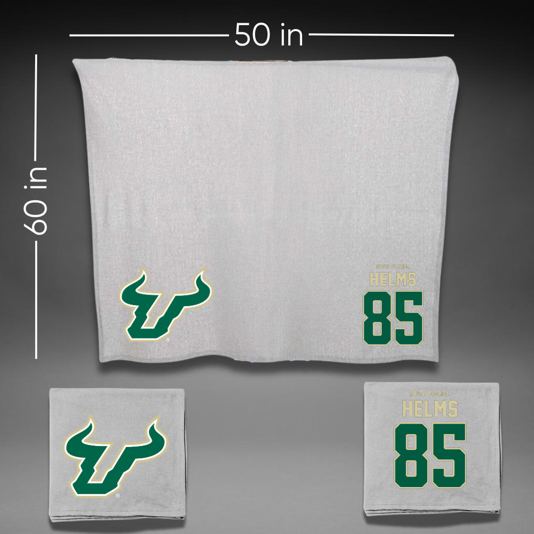 University of South Florida Football Gray Blanket - #85 Christian Helms
