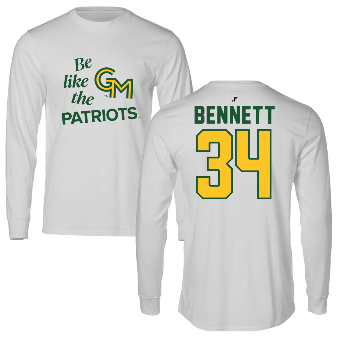 George Mason University Soccer Light Gray Be Like Us Performance Long Sleeve - #34 Jazmine Bennett
