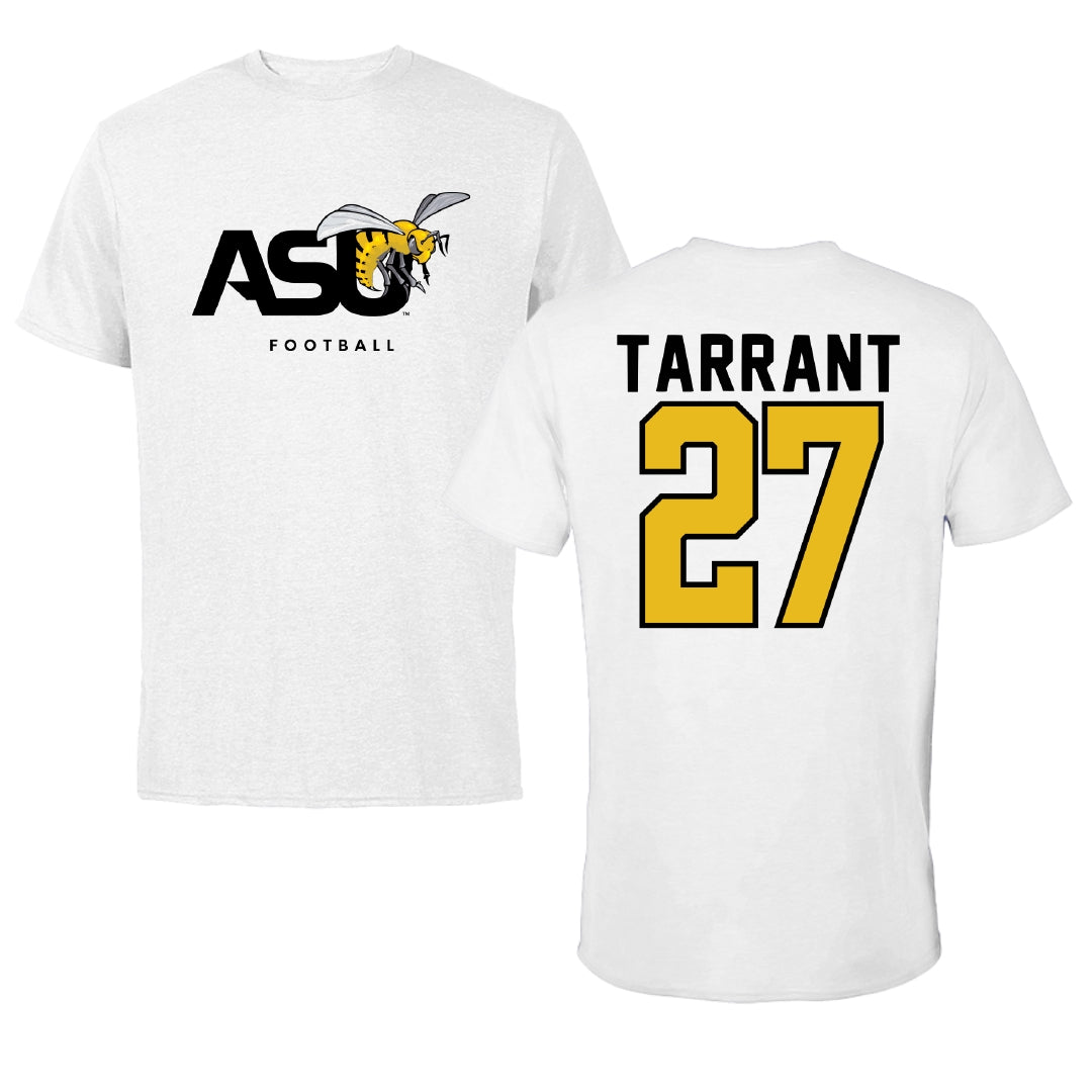Alabama State University Football White ASU Tee - #27 Eric Tarrant