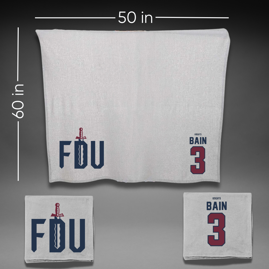 Fairleigh Dickinson University-Metropolitan Campus Volleyball Gray Blanket - #3 Avery Bain