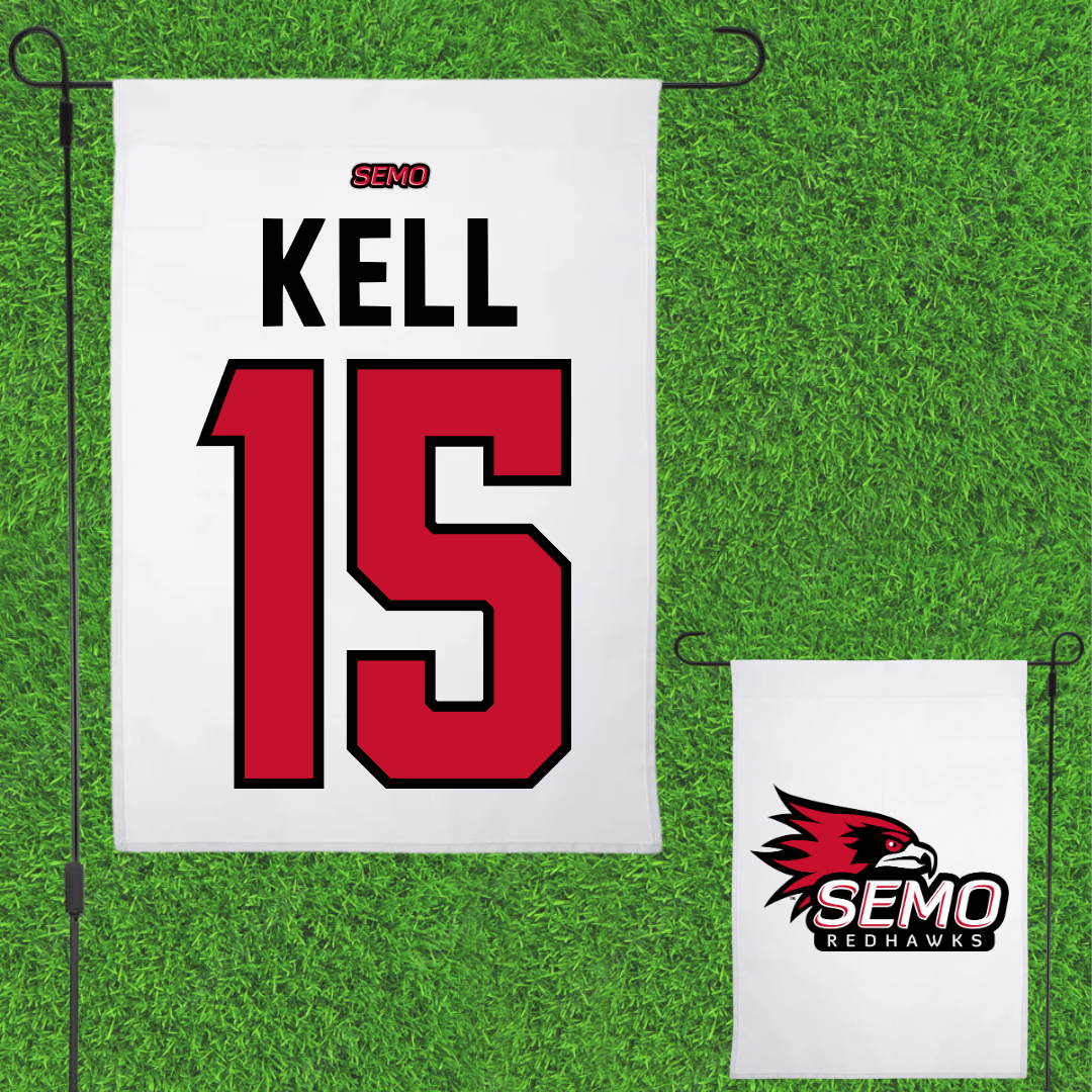 Southeast Missouri State University Softball White Garden Flag - #15 Delaney Kell