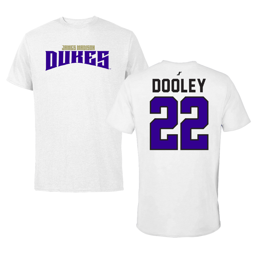 James Madison University Baseball White Classic Performance Tee - #22 Ryan Dooley
