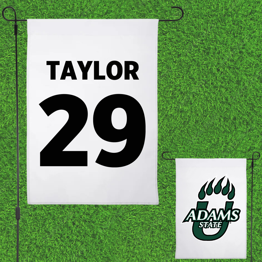Adams State University Football White Garden Flag - #29 Roscoe Taylor