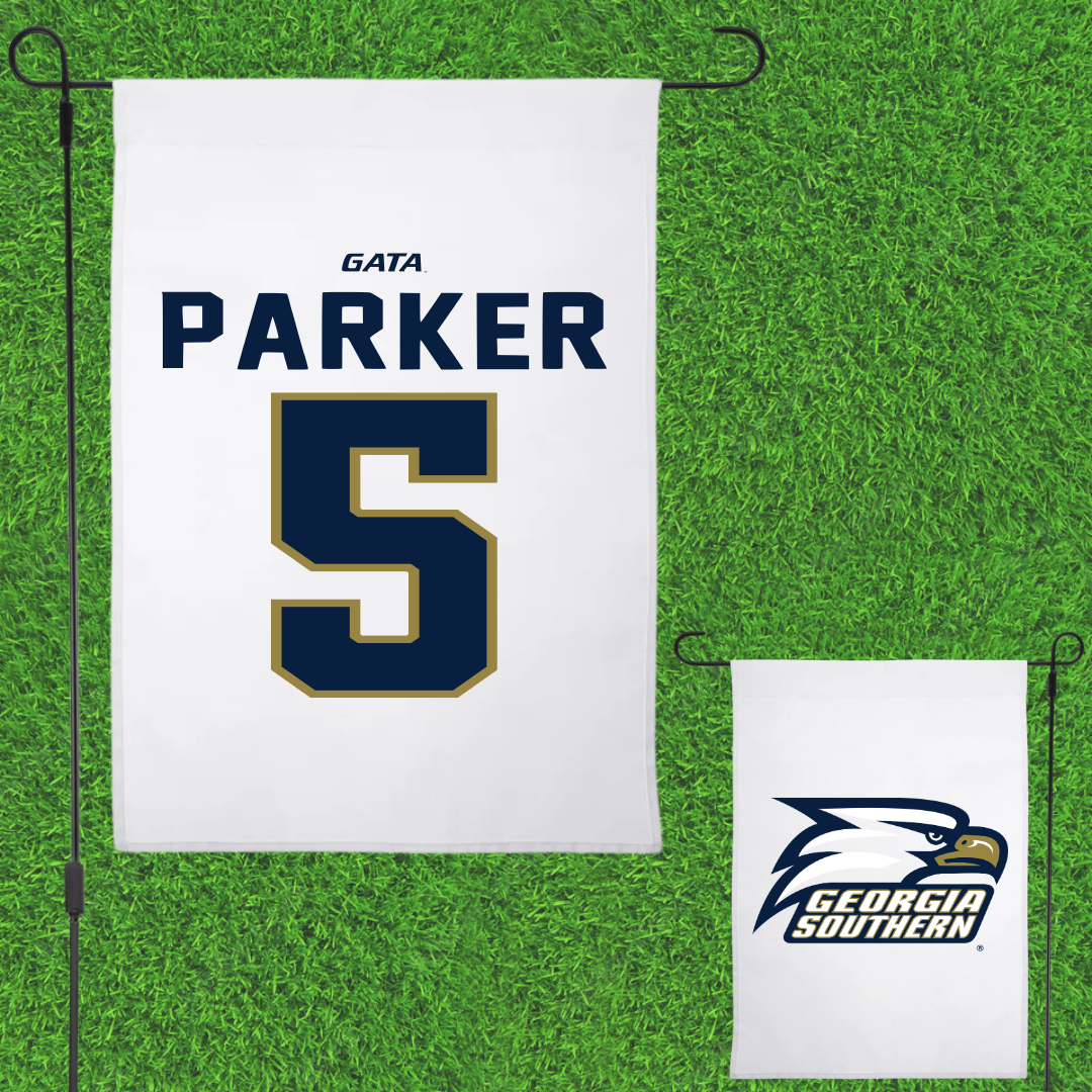 Georgia Southern University Baseball White Garden Flag - #5 Cade Parker