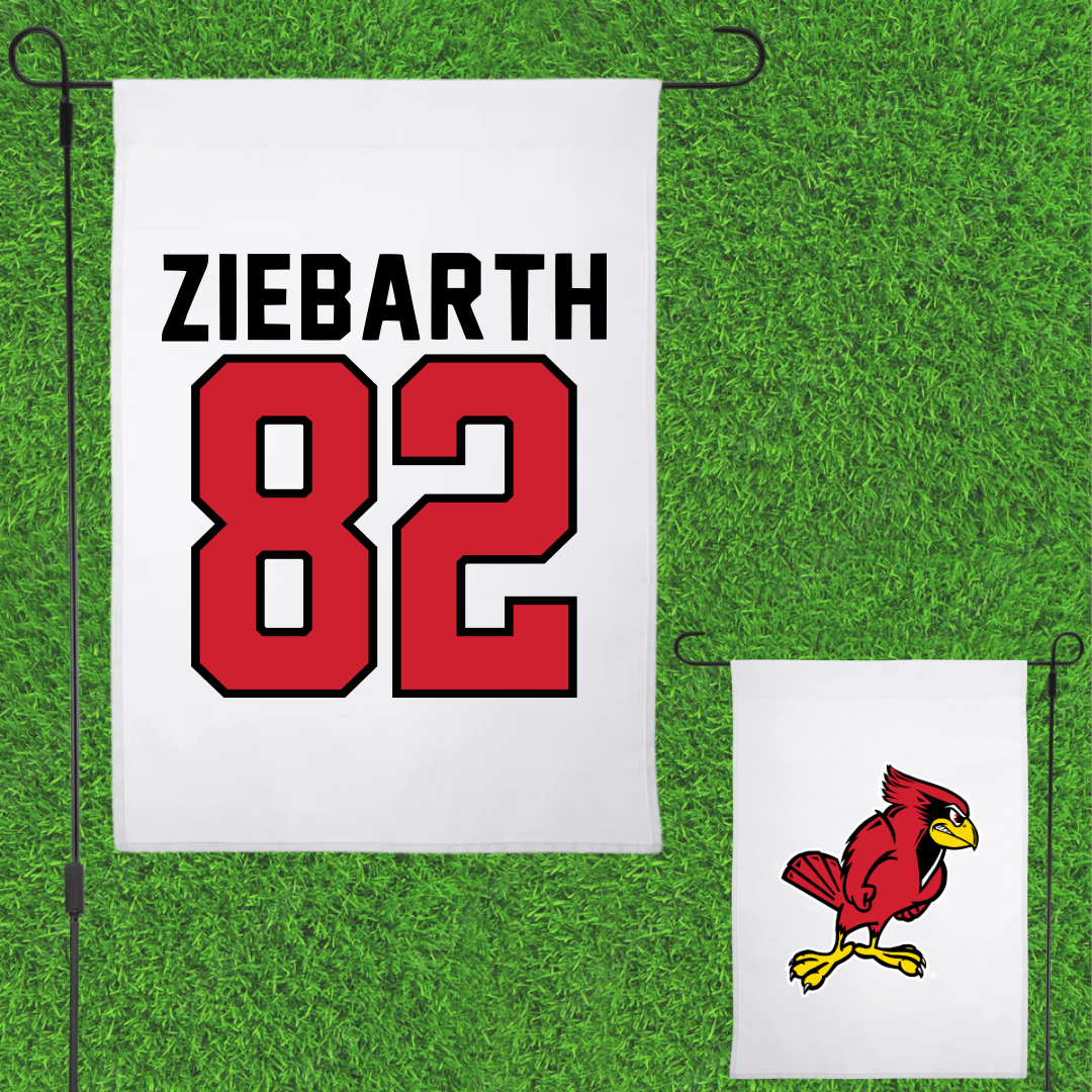 Illinois State University Football White Garden Flag - #82 Max Ziebarth