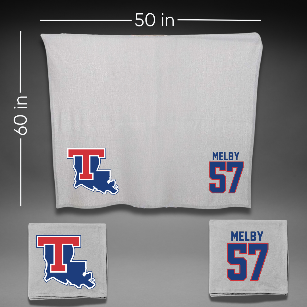 Louisiana Tech University Baseball Gray Blanket - #57 Will Melby