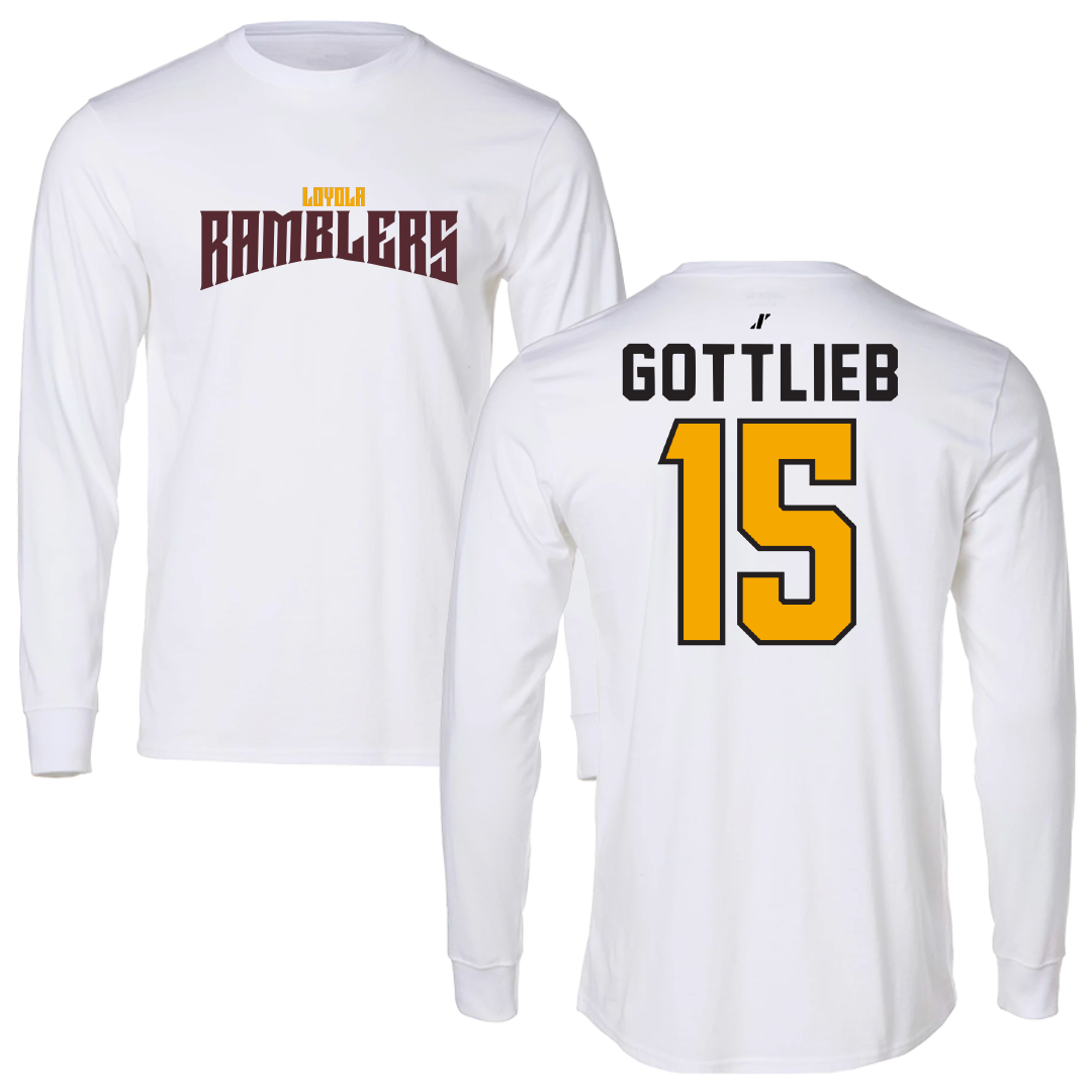 Loyola University-Chicago Volleyball White Classic Long Sleeve - #15 Josh Gottlieb