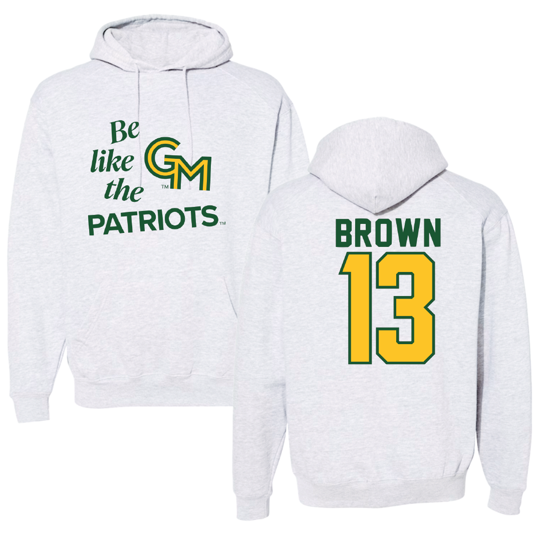 George Mason University Basketball Light Gray Be Like Us Hoodie - #13 Jada Brown